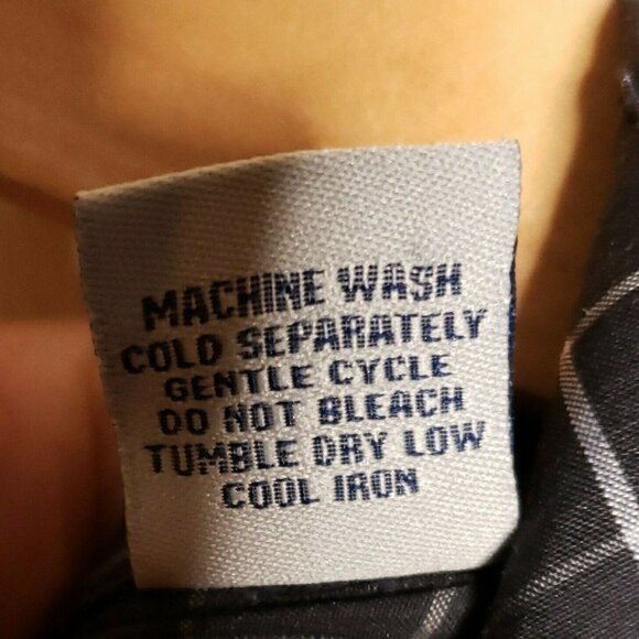 Campus Specialties Mens Black White Check Long Sleeve Button Down Medium - Picture 6 of 6